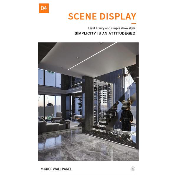 ISO9001 Mirror PVC Bamboo Charcoal Wall Panels Moistureproof