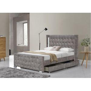 Optional Size and Multicolor Upholstered Bed Tufted Buttons With storage