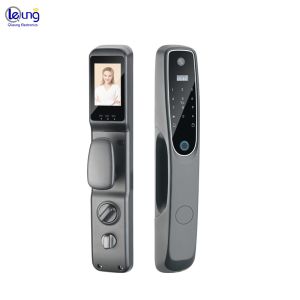 Cheap Security App Door Lock Grey Smart Door Lock With Camera for sale