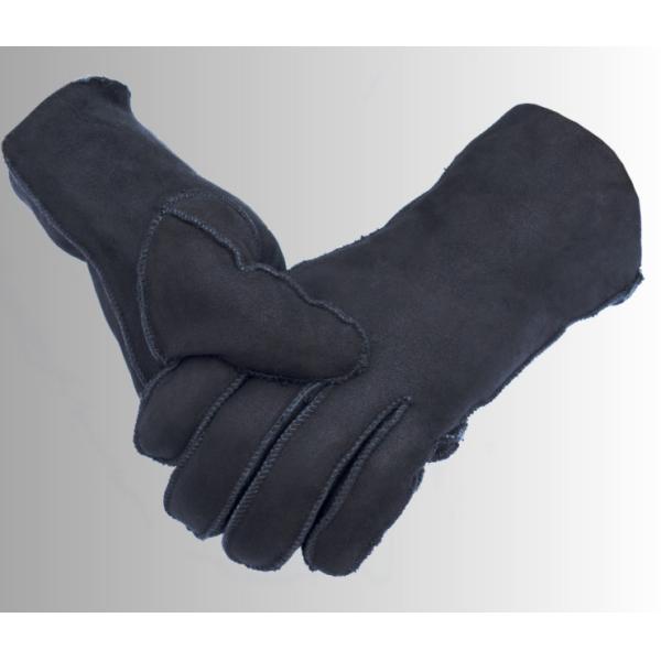 Quality Black Sheepskin Gloves Mittens Shearling Lined Custom wholesale