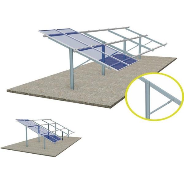 Silver Solar Panel Ground Mounting Systems Support Structure Photovoltaic Stents