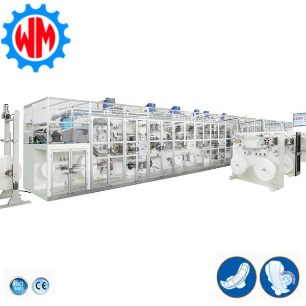 Full Servo 1200pcs/min Sanitary Pad Making Machine 98% Efficiency Stable