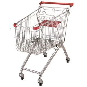 Custom Wire Shopping Trolley Movable Hand Cart 100KG With Chair Four Wheels
