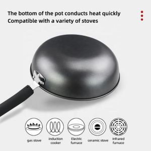 Factory Wholesale Black Fried Pan Cookware Cast Iron Non Stick Frying Pan With