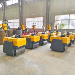New Walk Behind Small Roller Double Drum Compactor Mini Vibratory Road Roller