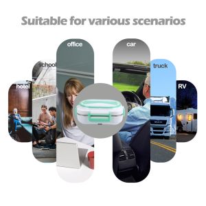 Electric Lunch Box 60W Four-Clasp Hand12V/24V Lunch Box With Carry Bag And Fork