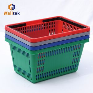 Double Hands Customizable Colour Shopping Basket For Spermarket