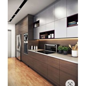 Customized Waterproof Luxury Smart Wood Lacquer Kitchen Cabinet by American