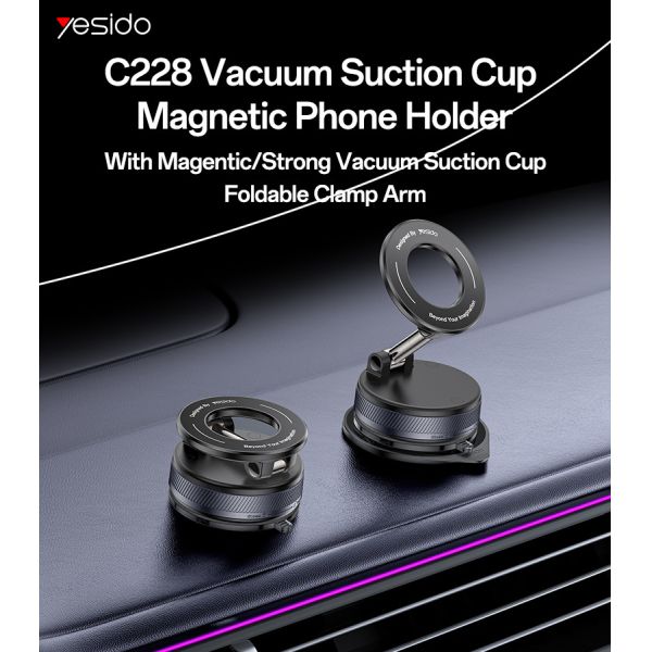 Quality 360 Rotation Magnetic Phone Holder with Foldable Clamp Arm and 16N Magnetic Force for Car & Home Using wholesale