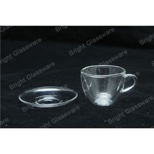 mini double wall thermo glasses with handle, double wall mini wine glasses