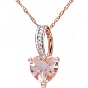 Cheap New Design Rose Gold Plated Morganite Stones Women Gift Wedding Pendant Necklace for sale