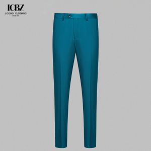 Customized Color Dark Green Business Pants Straight Regular Fit for Men Plus