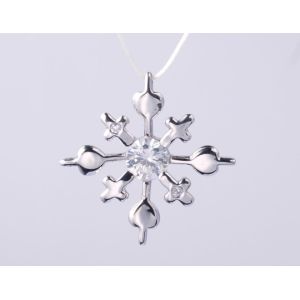 China Cross w/Heart AAA CZ S925 Silver Religious Cross Pendant with Engraved Logo and 46cm silver jewelry pendant with Rolo on sale