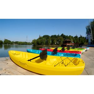 Wholesale cheap single sit on top HDPE blow molded plastic fishing kayak with