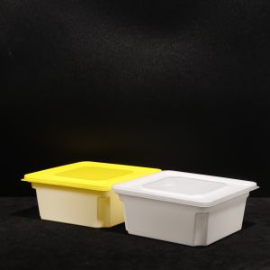 Stackable Clear Rectangle Food Container with Snap On Lid (720ML) For Food