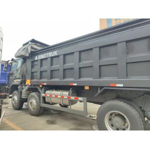 HOWO NX 380HP RHD Black Tipper Dump Truck With Tarpaulin Flap