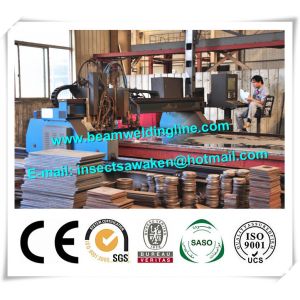 H Beam Production Line CNC Plasma Cutting Machine With HPR Plasma / EDGE Controller