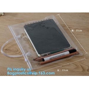 China pvc zipper puller for packaging pvc bag plastic clear pvc zipper tote bags, pvc vinyl drawstring bags, Non-toxic eco-fri on sale