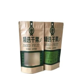 snack packaging customized different sizes kraft zipper bags with window gift