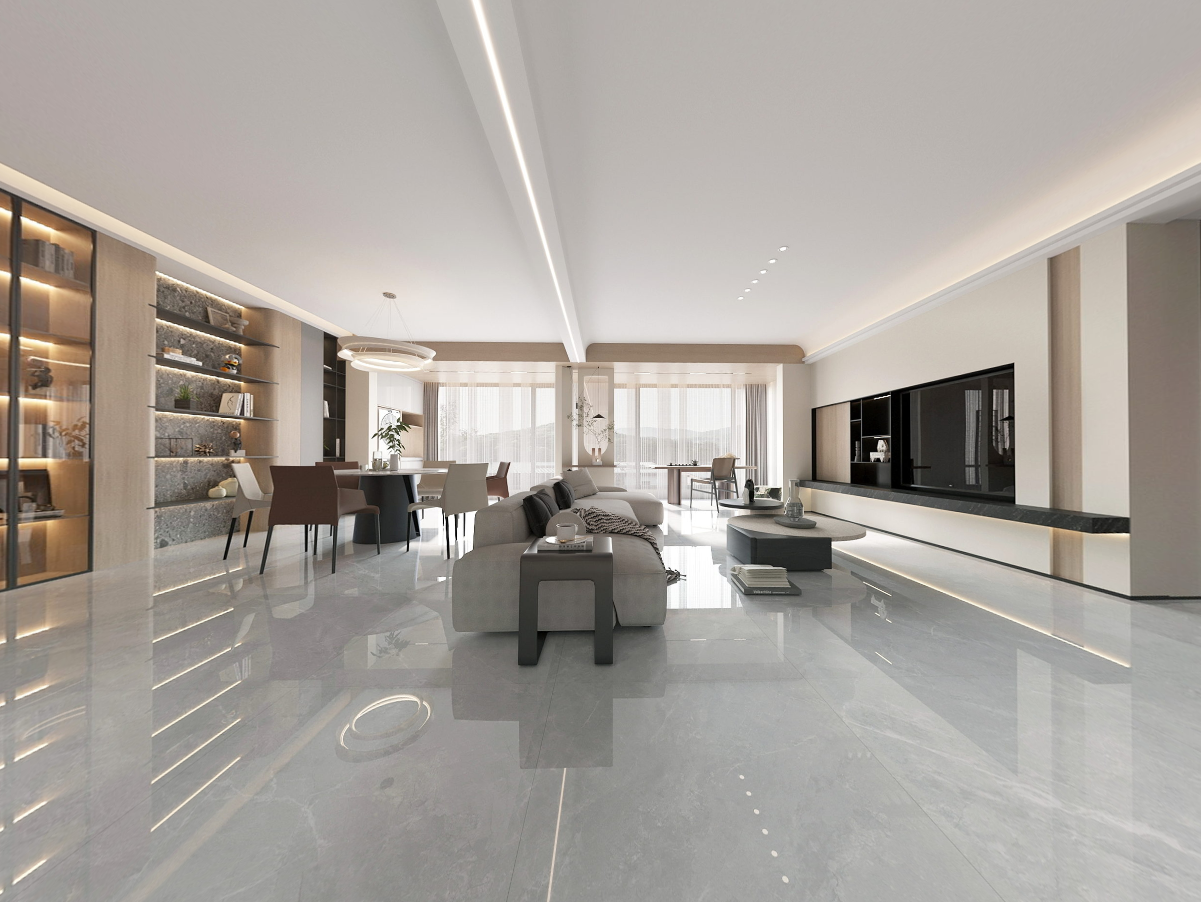 Stain-resistant and Firebrick 1mx1m Marble Porcelain Glazed Polished Tiles For