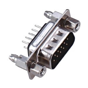 WCON 180° DIP Right Angle DB9 Connector D - SUB for PCB PBT black With Back Fork
