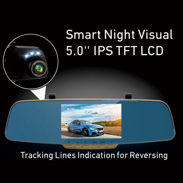 Quality 5" TFT LCD Screen Dual Record Parking Sensor DVR with Tracking Line and Voice Warning & Image Displaying 140 angle wholesale