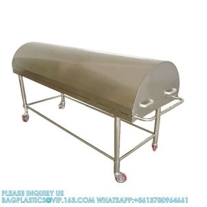 High Quality Stainless Steel Material Mortuary Trolley With Cover For Funeral
