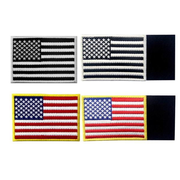 Quality Embroidered USA Country Flag Patches With Hook And Loop Backing wholesale