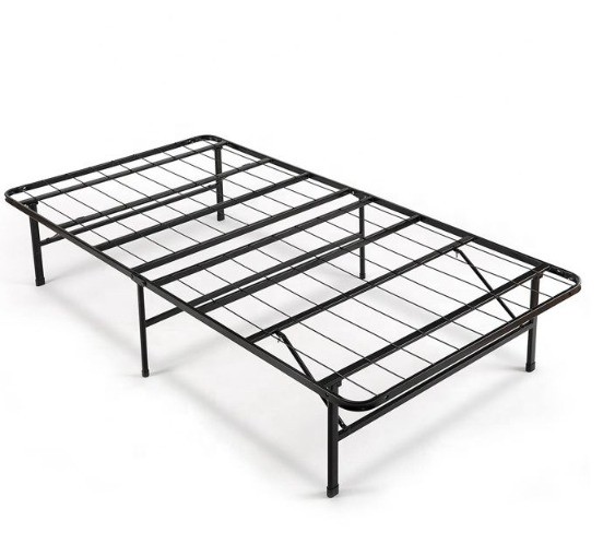 Quality Comfortable Black Foldable Single Twin Metal Bed Base for No Assembly Required wholesale