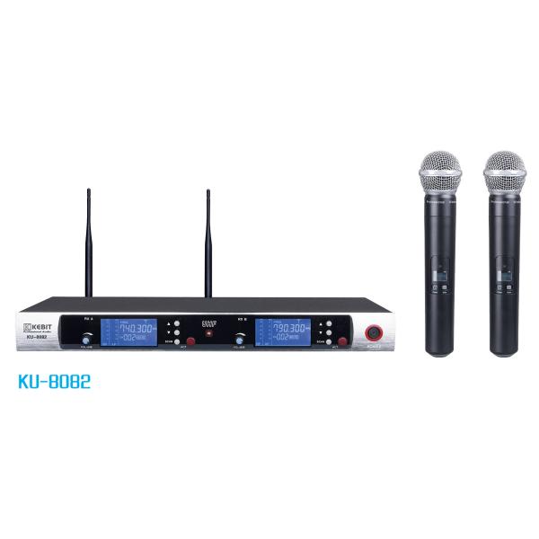 Quality UHF two channels IR frequency wireless microphone KU-8082 wholesale