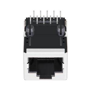 RT9-HK-0002 1x1 Port Integrated Magnetics RJ45 Jack 1000 Base-T Tab Up Without