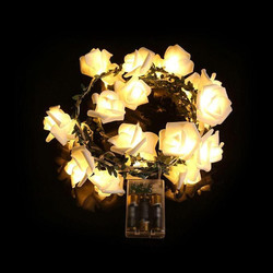 1.5/3/4.5/6M LED Garland Artificial Flower Bouquet String Lights Foam Rose Fairy