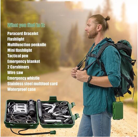 Multi functional Hot Selling SOS Survival Kit for Outside Adventure Outdoor emergency survival kit