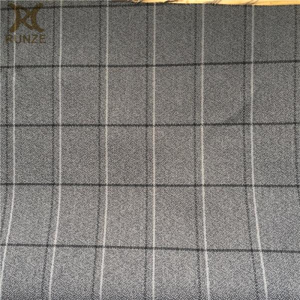 300D Polyester Cationic Big Black Line Checks Fabric for Outdoor Jackets Plaid Style