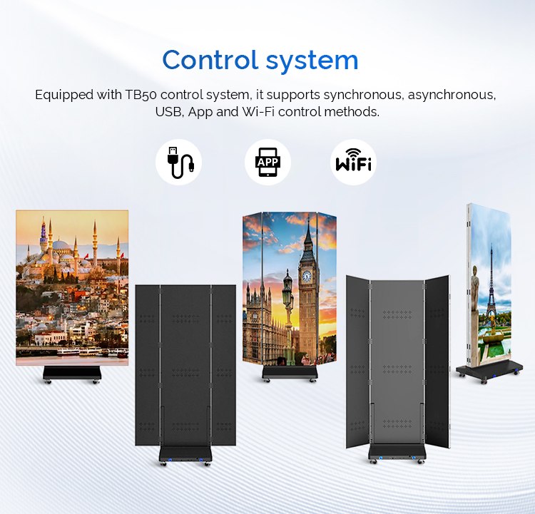 Professional Customized Folding Digital Advertising LED Poster Display Screen for Shopping Mall