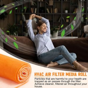 Cut to Size Air Filter Media Roll Orange and White Polyester Air Filter Material