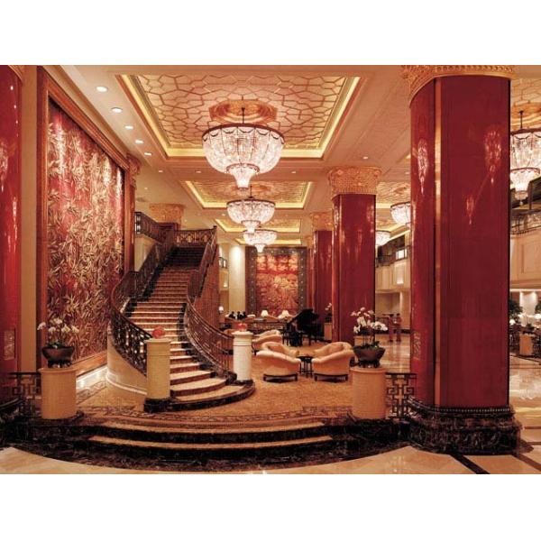 Quality Commercial Hotel Lobby Furniture With Fabric Sofa Solid Wood And Round Dining Table Sets wholesale