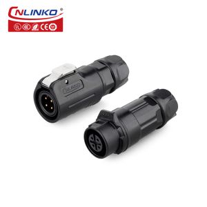 Cnlinko M12 IP68 Cable Wire Circular Waterproof Power 4pin Connector Male and