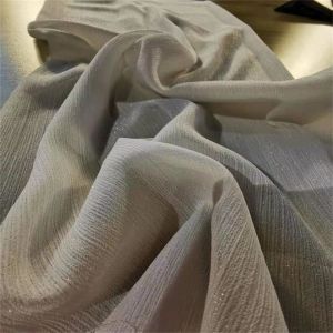 Silver Yarn Chiffon Solid 85gsm Polyester Chiffon Fabric