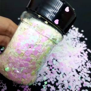 Customized Color Bulk Pink Heart Open Star Shapes 2oz or 1kg Bag Packing