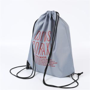 210D Polyester Grey PU Corner Drawstring Packaging Bags