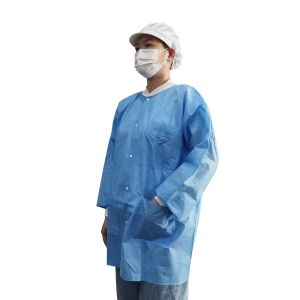 Breathable Disposable SMS Lab Coat With Pocket For workshop/factory/food