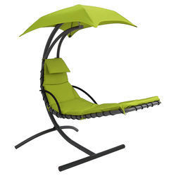 Customized Color Hanging Chaise Lounger Chair with Canopy and 260KGS Weight