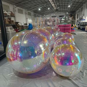 Customized Giant Iridescent Inflatable Mirror Ball Shinny Decorative Inflatable