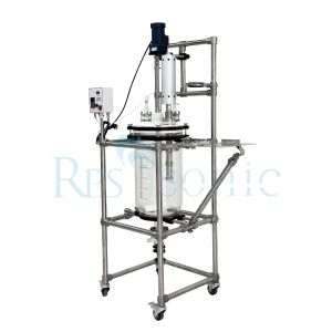 Ultrasonic homogenizer mixing extraction processor with glass reaction vessel