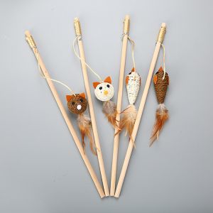 Multiple Styles Cat Pet Toys Interactive Funny Feather Cat Fishing Pole Toy