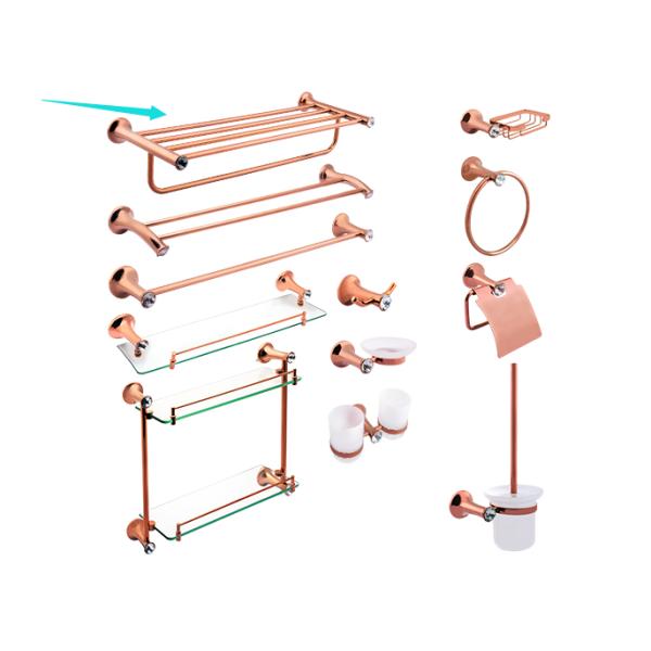 Modern Design Bathroom Accessory Towel Shelf Zinc Alloy and Crystal