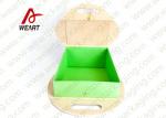 Bamboo Made Food Container Customized Paper Box With Ribbon Fashion Style