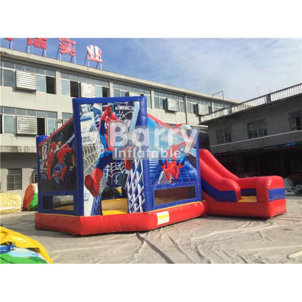 Customized Size Spiderman Inflatable Combo Jumping Castle With Slide For Zoo