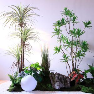 China Silk Large Capacity Artificial Potted Floor Plants For Wedding And Home Decoration on sale